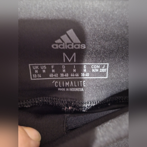 Adidas Black Climalite Leggings Running Tight Pants Zip Pocket. Size Medium. - Picture 3 of 4